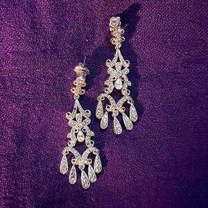 Elegant Silver Chandelier Earrings